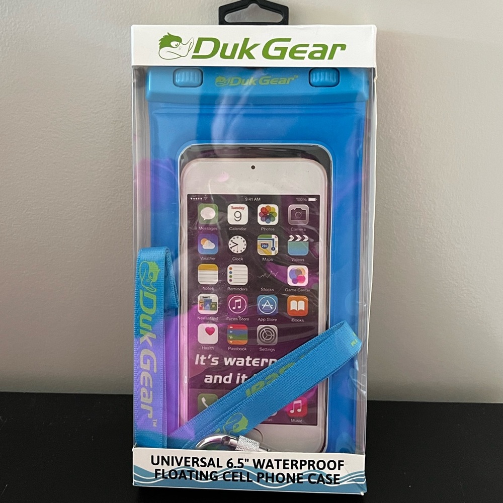 Duk Gear Universal 6.5” Waterproof Floating Cell Phone Case With Lanyard - Blue